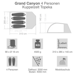 4 Personen Kuppelzelt Topeka 4 (Sale)