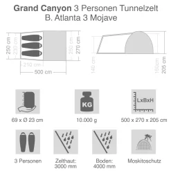 3 Personen Tunnelzelt Atlanta 3