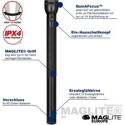 Classic Maglite 6D Xenon Taschenlampe (Sale)
