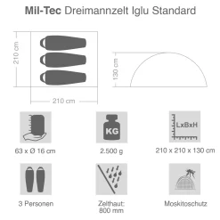 Dreimannzelt Iglu Standard