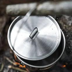 Edelstahl Bush Pot mit Deckel 1.9 Liter