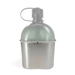 Edelstahl Feldflaschenbecher 2 in 1