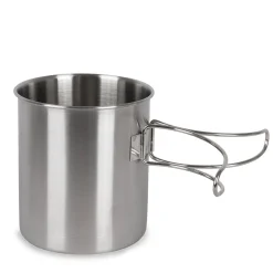 Edelstahl Trinkbecher mit Klappgriffen
