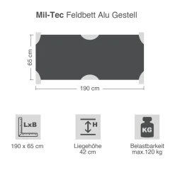 Feldbett Alu Gestell m. Tragetasche