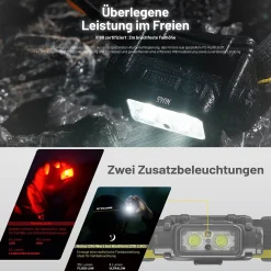LED Kopflampe NU45 - 1700 Lumen - 3 Lichtquellen