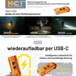 LED Mini-Taschenlampe TIP 3 - 720 Lumen, MCT