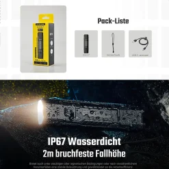 LED Taschenlampe EDC07 - 1500 Lumen, MCT