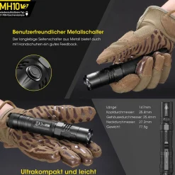 LED Taschenlampe MH10 V2 - 1200 Lumen
