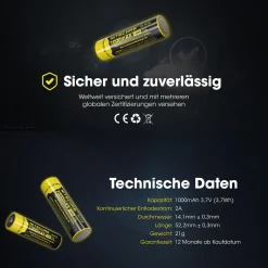 Li-Ion Akku 14500 - 1000mAh - NL1410