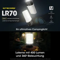 LR70 - 3000 Lumen - Taschenlampe, Powerbank, Laterne