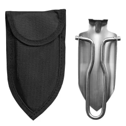 Mini Edelstahl Schaufel klappbar mit Tasche