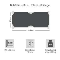Not- u. Unterkunftsliege Metallgestell