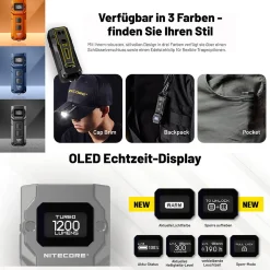 OLED Minitaschenlampe TUP2 - 1200 Lumen