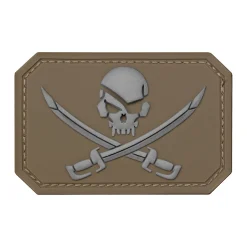 Patch 3D Skull with Swords PVC m. Klett