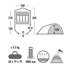 4-Personen Kuppelzelt Kira 4.1