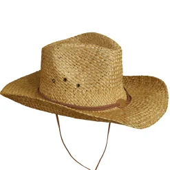 Strohhut mit Kinnband braun