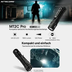 Tactical LED Taschenlampe MT2C Pro - 1800 Lumen