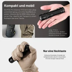 Tactical LED Taschenlampe MT2C Pro - 1800 Lumen