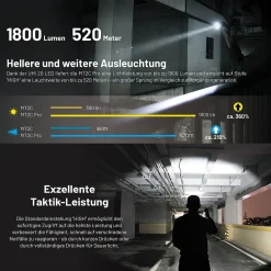 Tactical LED Taschenlampe MT2C Pro - 1800 Lumen