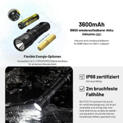 Tactical LED Taschenlampe MT2C Pro - 1800 Lumen