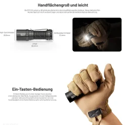 Tactical LED Taschenlampe MT1C Pro - 1000 Lumen