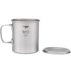 Titan Becher mit Klappgriff und Deckel