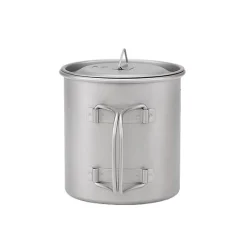 Titan Becher mit Klappgriff und Deckel