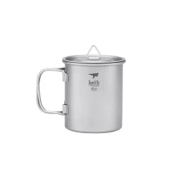 Titan Becher mit Klappgriff und Deckel