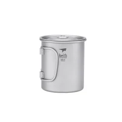 Titan Becher mit Klappgriff und Deckel