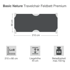 Travelchair Feldbett Premium 210
