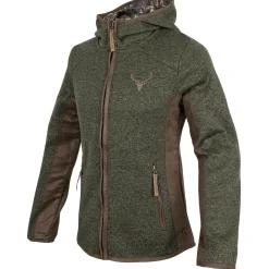 Womens Hooded Strickfleece Jacke