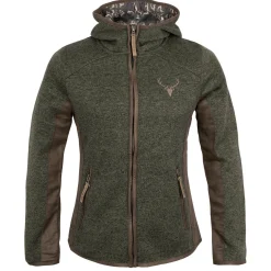 Womens Hooded Strickfleece Jacke