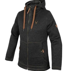 Womens Strickfleece Jacke mit Kapuze