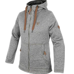 Womens Strickfleece Jacke mit Kapuze