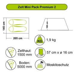 Zelt Mini Pack Premium 2