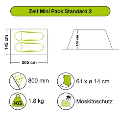 Zelt Mini Pack Standard 2