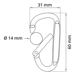 Zubehörkarabiner D-Form 4er Set