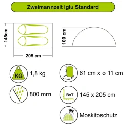 Zweimannzelt Iglu Standard